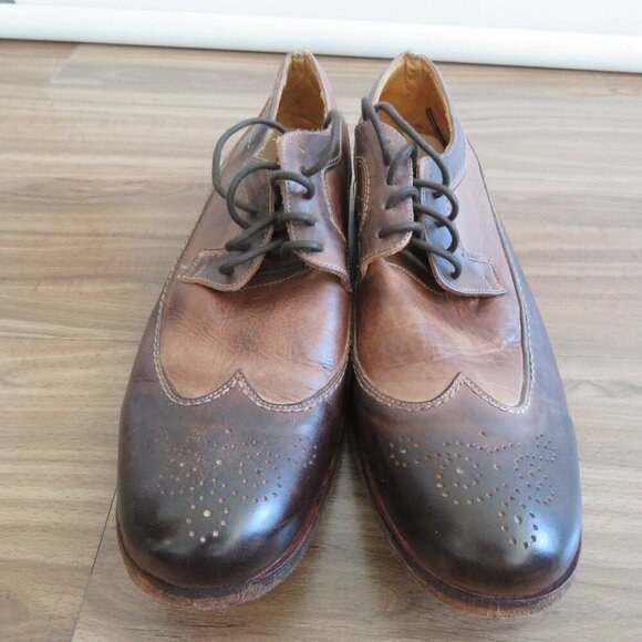 BED STU Bench Made Cobbler Series Wingtip Derby Brogue Shoes Brown Leather 10 - Picture 8 of 15